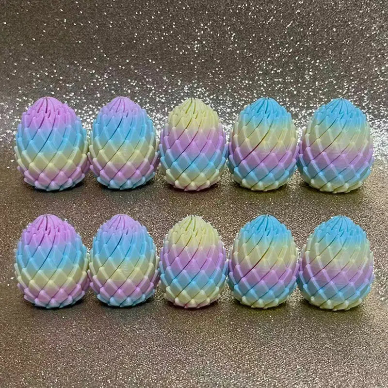 3D Printed Dragon Egg Stress Relief Toy - Deformable Twist Desk Ornament