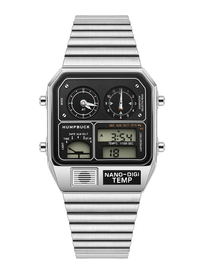 HUMPBUCK Digital Watch for Men – Classic Multifunctional Wristwatch with Temperature, Stopwatch, Dual Time & Calendar