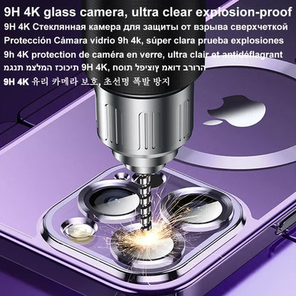 Luxury Plating MagSafe Magnetic Case for iPhone 16/15/14/13/12/11 Pro Max Plus – Wireless Charging Cover with Lens Protector