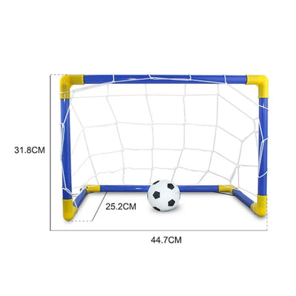 Folding Mini Soccer Ball & Removable Goal Post Net Set for Kids - High-Strength Indoor/Outdoor Football Gift