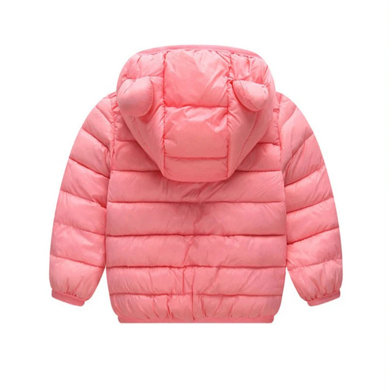 Baby Lightweight Hooded Down Jacket – Warm Zipper Coat for Boys & Girls (0-5 Years), Winter Outerwear Gift