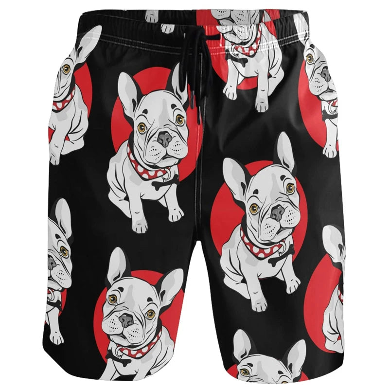Funny Duck Graphic Men’s Beach Shorts – 3D Animal Print Board Shorts for Swim, Gym & Sports
