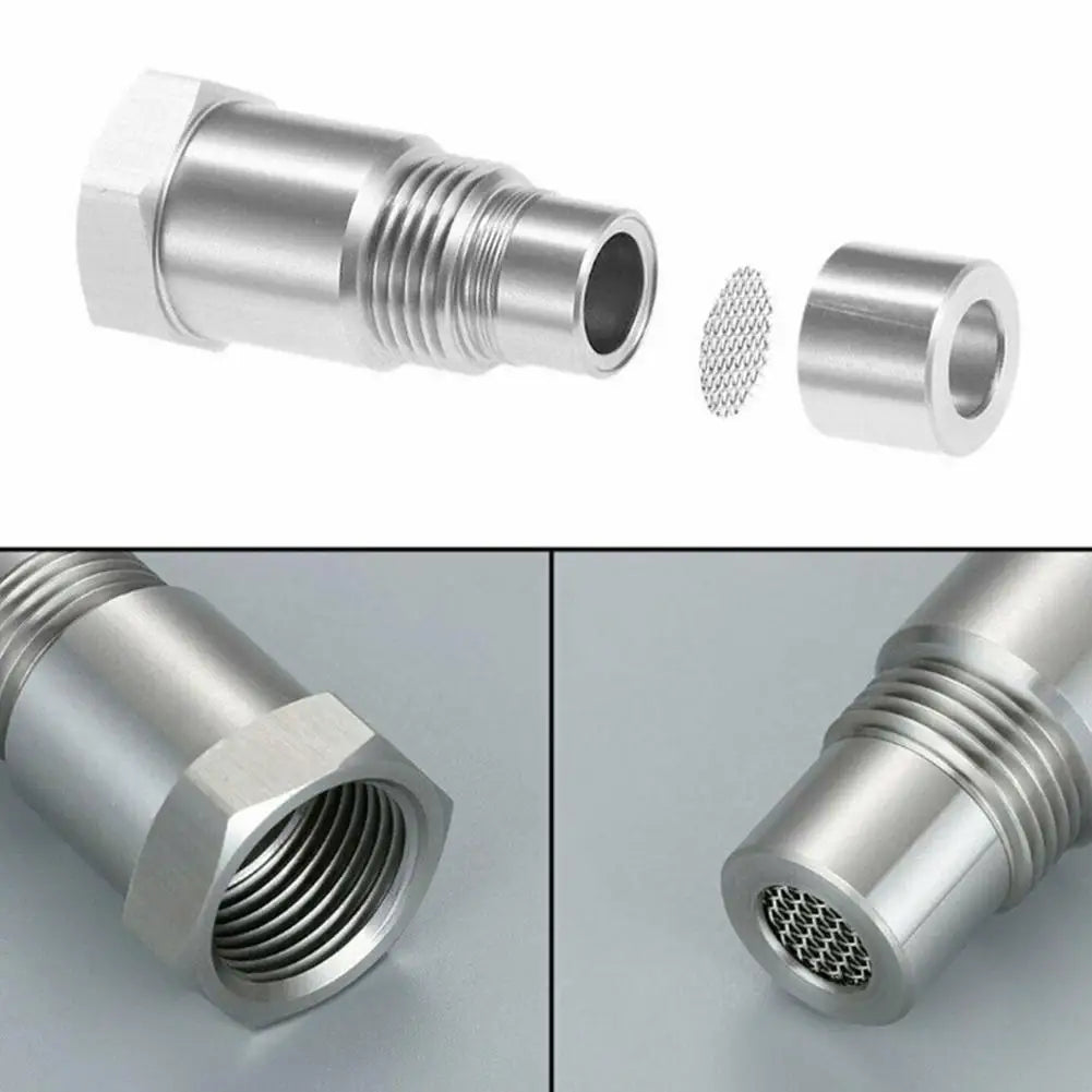 Universal Extension Filter Oxygen O2 Sensor Connector – Steel Thread Adapter Extender Spacer, 1.5 Stainless L0L3