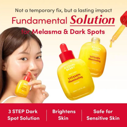 EQQUALBERRY Bakuchiol Plumping Serum 5000 PPM - Retinol Alternative Vitamin C Facial Serum