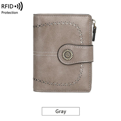 Fashionable Women’s Retro Short Wallet – PU Leather Multifunctional Handbag with Large Capacity, Multi-Card Slot & Coin Pocket