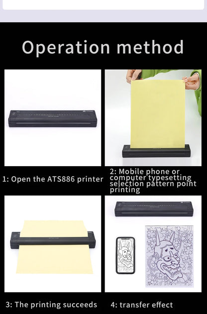 ATS886 Portable Tattoo Stencil Printer – Thermal Stencil Maker & Copier
