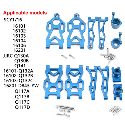 SCY Upgrade Metal Parts — Front & Rear Suspension, Wheel Hubs, Bearings, Steering Rod, Aluminum Components for 16101, 16102Pro, 16104, SG116, Q130