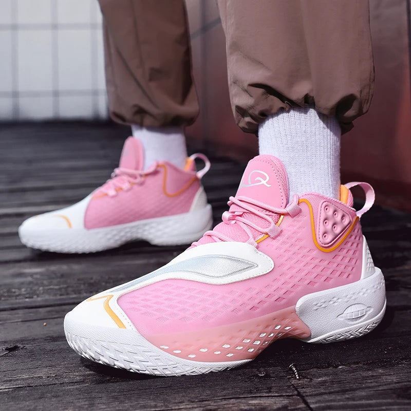 Men's Basketball Shoes - Breathable Mesh Sneakers with Soft Sole, Cushioning & Anti-Slip Outdoor Sports Design
