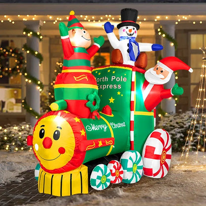6FT Inflatable Christmas Tree Decoration with LED Lights – Outdoor Xmas Festival Party Toy & Holiday Scene Decor