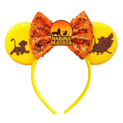 Mickey Mouse Ears Headband with Bow – Sequin Candy Cosplay Costume Party Accessory for Girls & Women, Christmas Gift