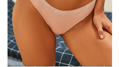 5-Pack Women’s Cotton Panties – Sexy Comfort Briefs with Letter Print & Waistband (M-XXL)