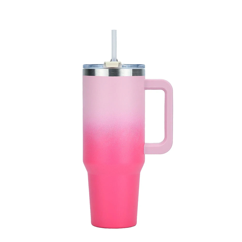 30/40oz Stainless Steel Insulated Tumbler – Large Thermos Bottle with Handle for Gym, Sports & Travel