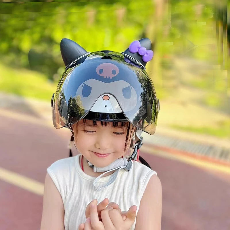 Cartoon Electric Car Helmet for Kids – Cute Half Helmet, Creative Safety Protective Gear for Children & Students