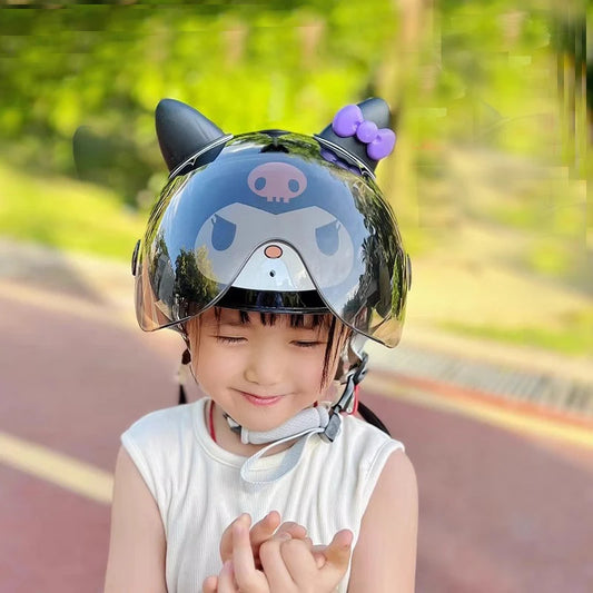 Cartoon Electric Car Helmet for Kids – Cute Half Helmet, Creative Safety Protective Gear for Children & Students