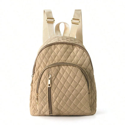Quilted Pattern Classic Backpack - Stylish and Durable Design