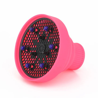 Universal Silicone Hairdryer Diffuser Cover - Black Pink Salon Tool for Adjustable Temperature Resistant Hair Drying - Dispersing Hair Dryer