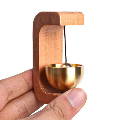 Wireless Doorbell with Solid Wooden Design - Magnetic Brass Wind Chimes, Jingle Bell Pendant for Entrance & Home Decor
