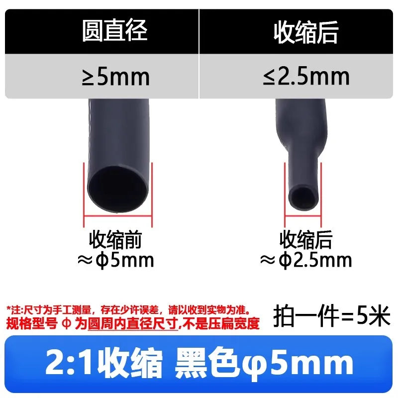 1M Transparent Heat Shrink Tube – 2:1 Shrinkable Sleeving Wrap for DIY Wire (6-25mm)