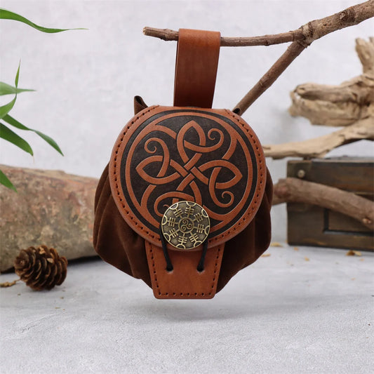 Medieval Viking Belt Pouch – Vintage Waist Bag for Coins, Phone, and Cosplay Accessories