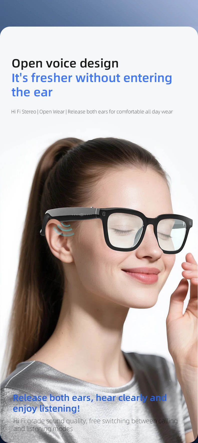AI Smart Camera Glasses — Polarized Sunglasses with HD1080P Video Recording, WiFi, Bluetooth Calls for Men and Women