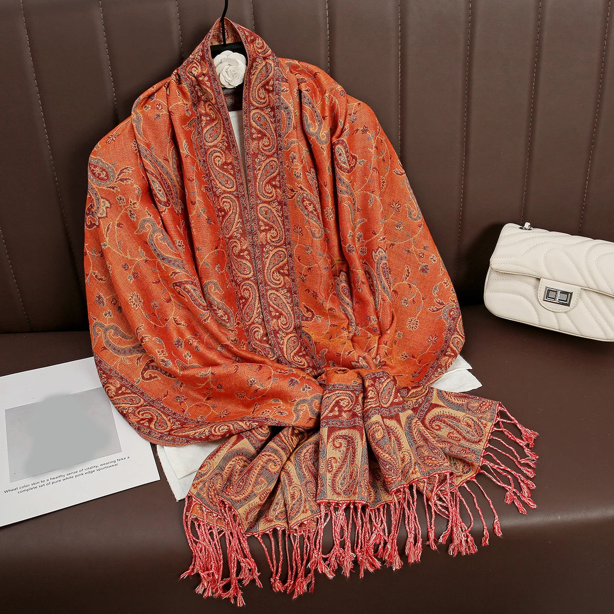 Luxury Autumn Cashmere Pashmina Shawl – Warm Winter Scarves for Women, Printed Cotton Foulard Stole Scarf 2023