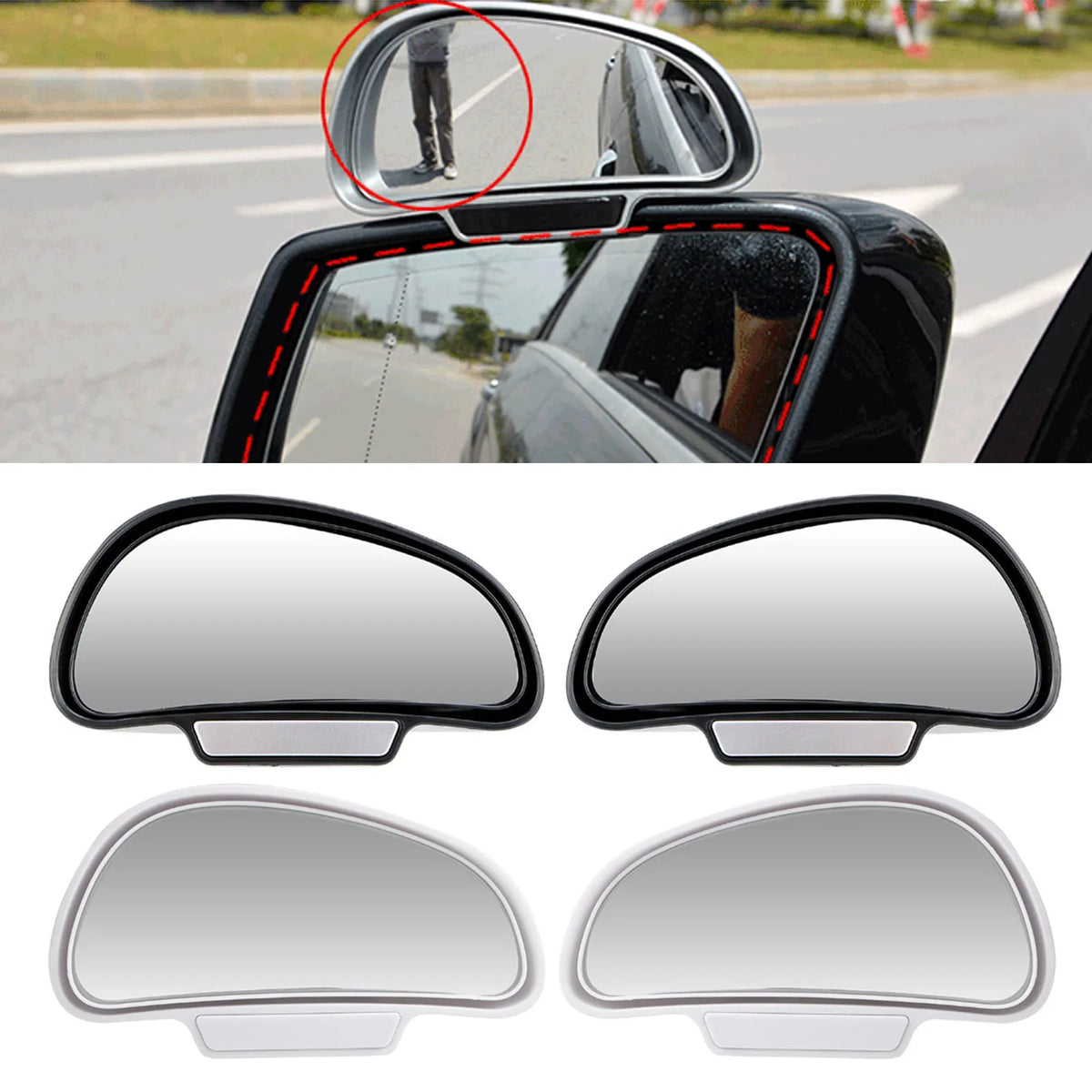 360° Adjustable Car Blind Spot Mirror - Rearview Auxiliary Safety Mirror for Cars & SUVs