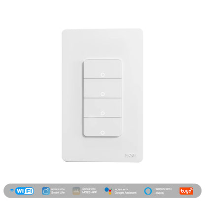 MOES Tuya Wi-Fi Smart Light Switch – US Single Pole Push Button Wall Switch, Alexa & Google Home Compatible, Neutral Wire Required