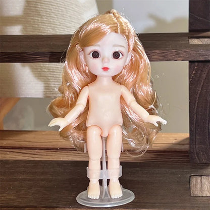 16CM Articulated Doll — 3D Simulation Eyes, 13-Joint Multi-Expression Little Girl Toy