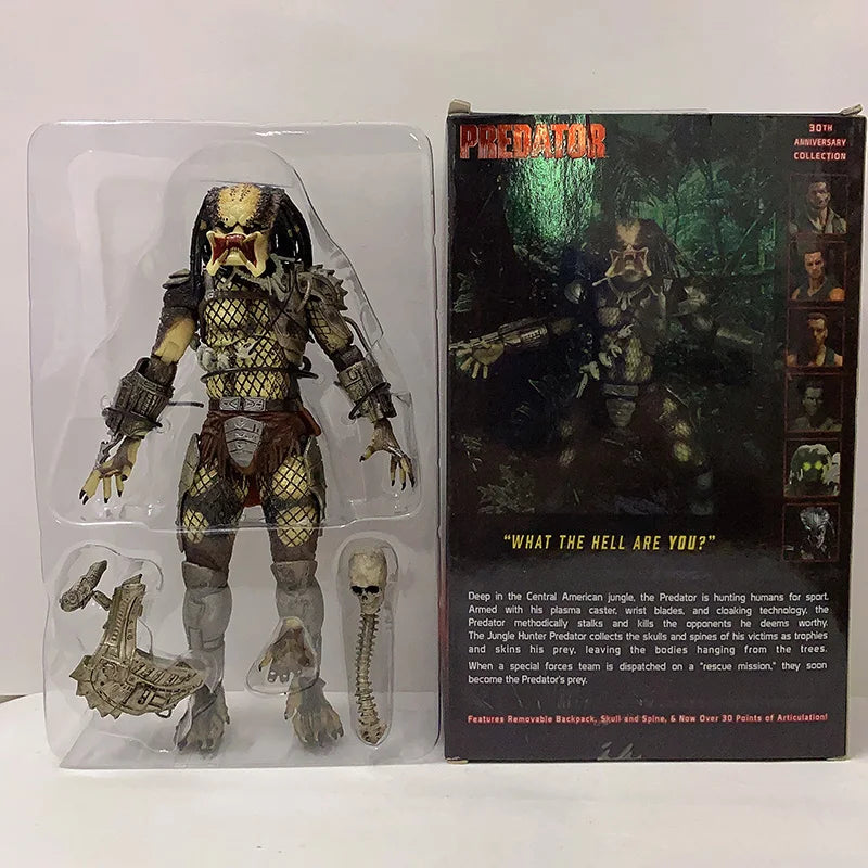 Aliens vs Predator Jungle Demon Action Figure – 30th Anniversary Masked & Unmasked Predator Collectible Desktop Toy