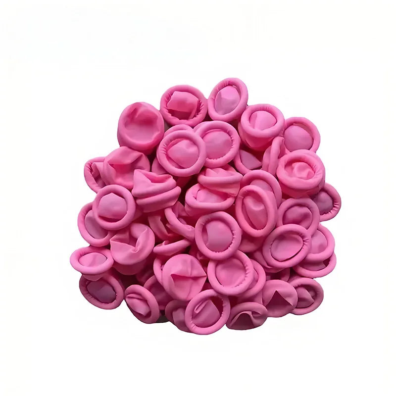 100PCS Disposable Finger Cots – Powder-Free Anti-Slip Latex Finger Protectors for Beauty, Tattoo & Hairdressing Use