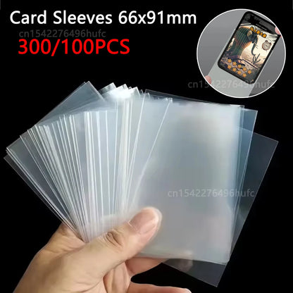 100/300-Piece Trading Card Sleeves - 66 × 91mm Clear Protective Card Holders for Italian Brainrot Collectible Cards