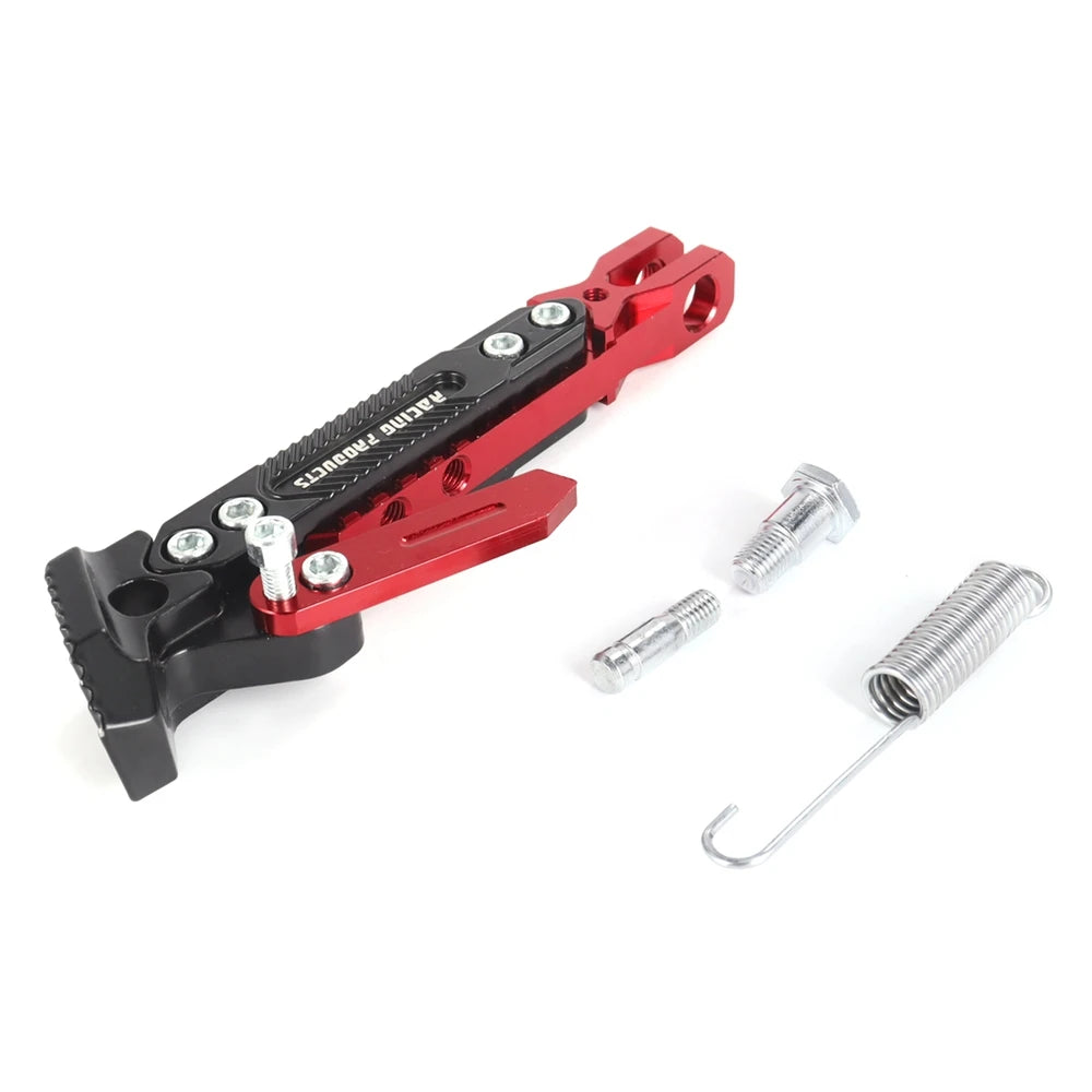 Metal Motorcycle Side Kickstand - Heavy Duty Foot Bracket Parking Stand for Stable Motorbike Support