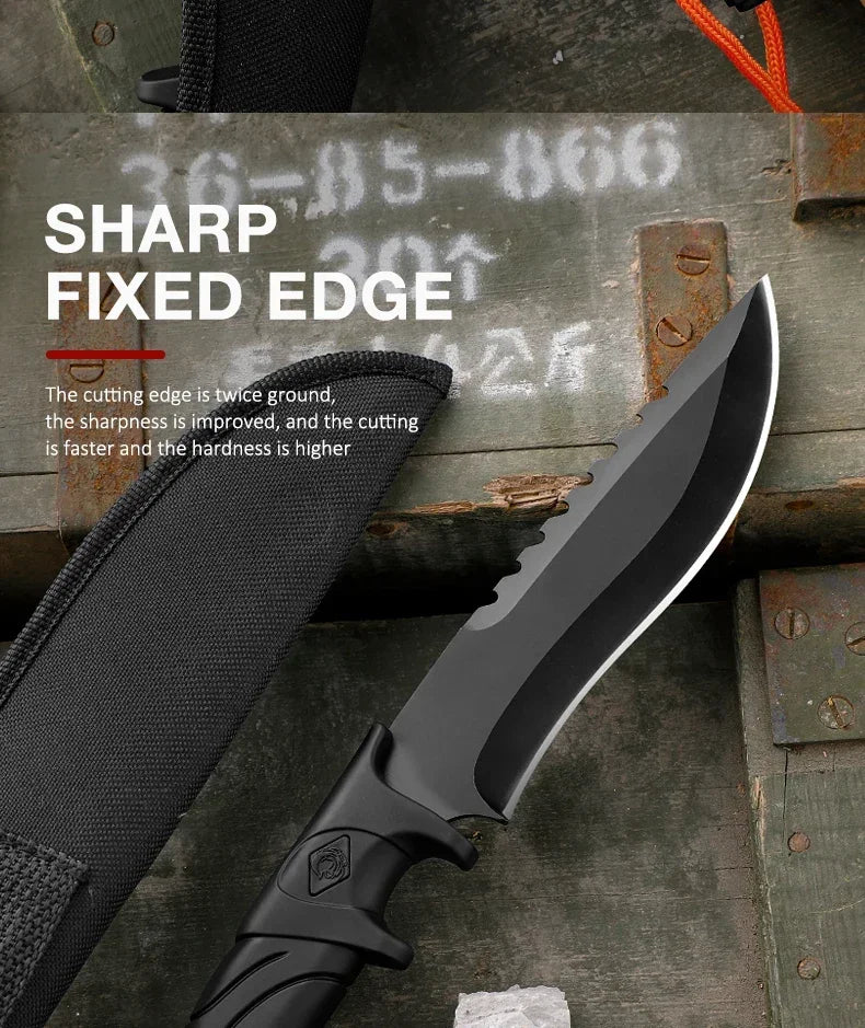 Outdoor Tactical Straight Knife — Portable EDC Survival & Self-Defense Tool