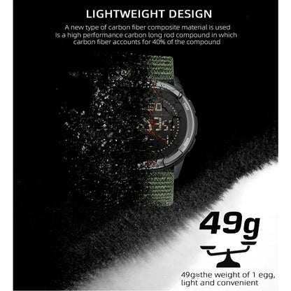 NORTH EDGE ALPS 45MM Men's Outdoor Sports Watch Waterproof Compass Metronome Carbon Fiber Case Nylon Strap