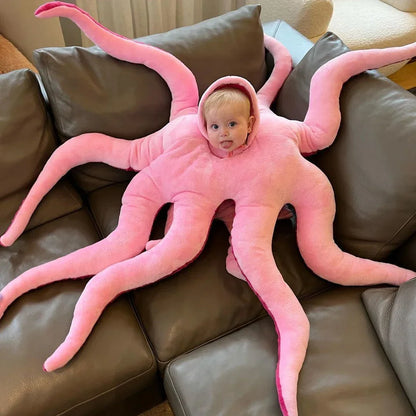 Cute Giant Octopus Costume - Funny Pink Halloween Cosplay Bodysuit for Kids