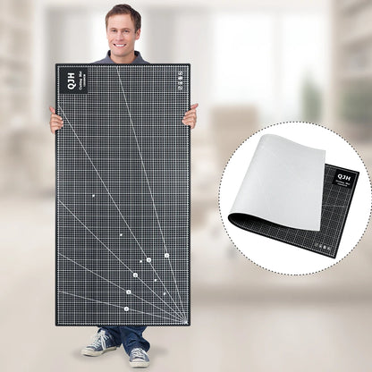120x60cm PVC Cutting Mat - Double-Sided Gray-Black DIY Craft Board for Leather, Sewing & Desktop Projects
