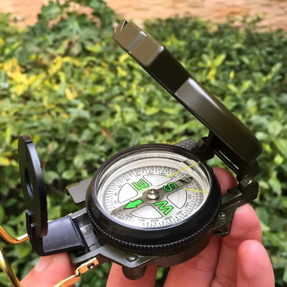 Waterproof Precision Outdoor Compass - Metal Sight for Hiking, Mountaineering & Navigation