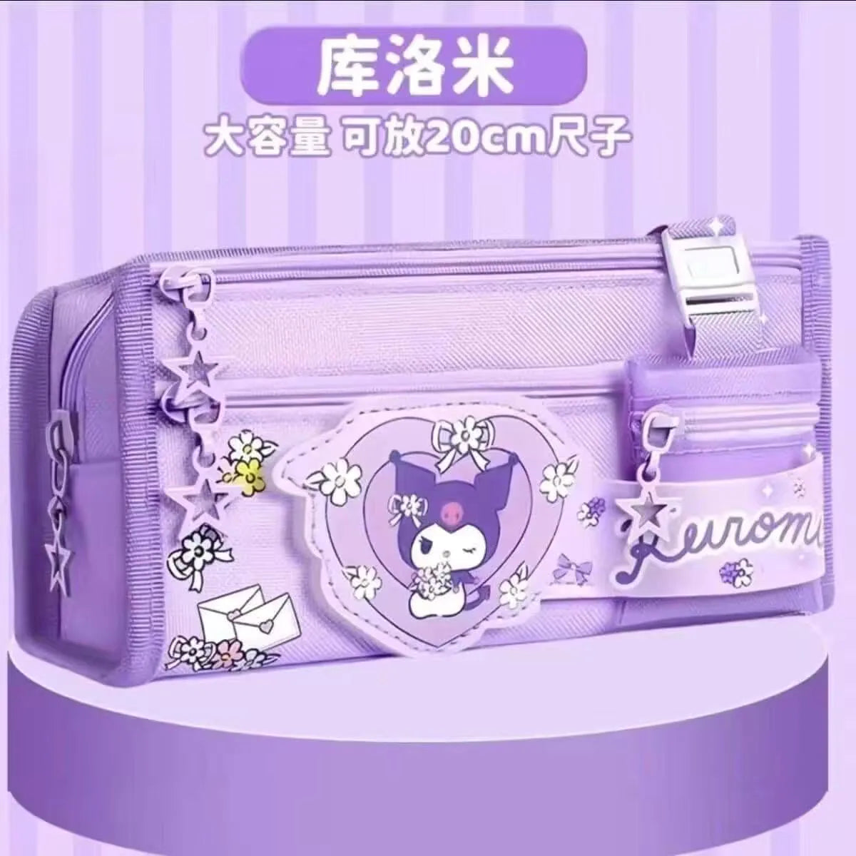 Sanrio Kuromi Pencil Case – Large Capacity Cartoon Stationery Box for Children, Wholesale