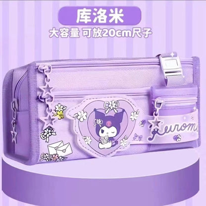 Sanrio Kuromi Pencil Case – Large Capacity Cartoon Stationery Box for Children, Wholesale