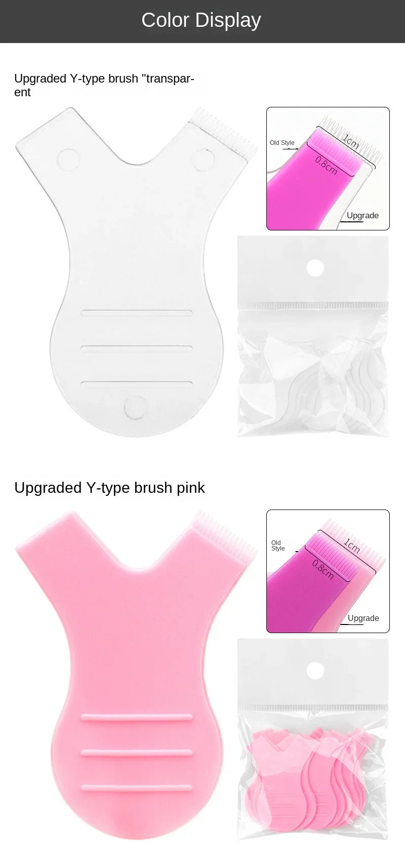 10pcs Reusable Eyelash Brushes – Y Shape Comb for Lash Lifting, Curling & Extension Perm Tools