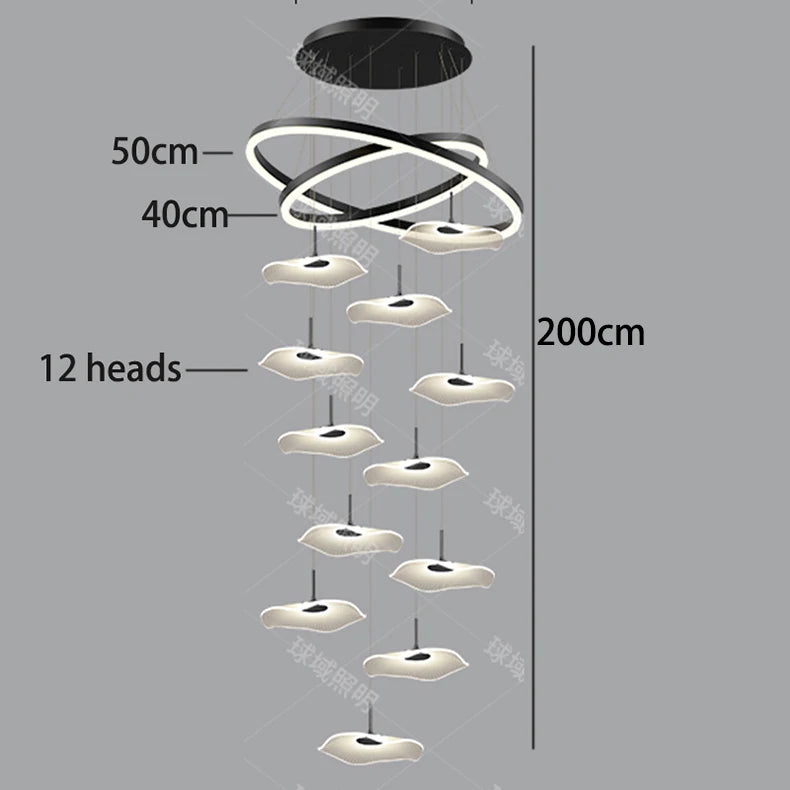 Nordic Stair Chandelier Pendant Light – Modern Ceiling Lighting for Living Room, Bedroom & Dining Room Home Interior Decoration Fixture