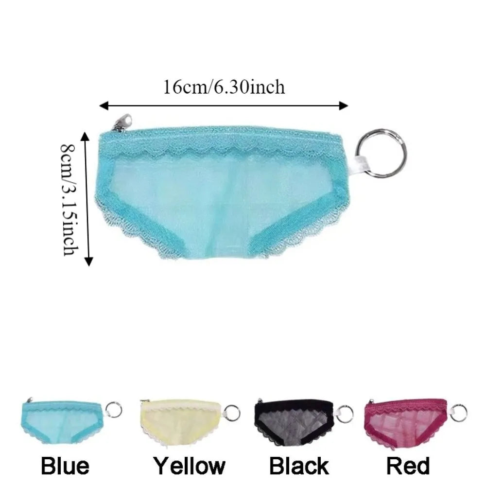 Fashion Mesh Cosmetic Bag - Clear Lace Trim Makeup Pouch with Zipper for Jewelry, Headphones & Accessories