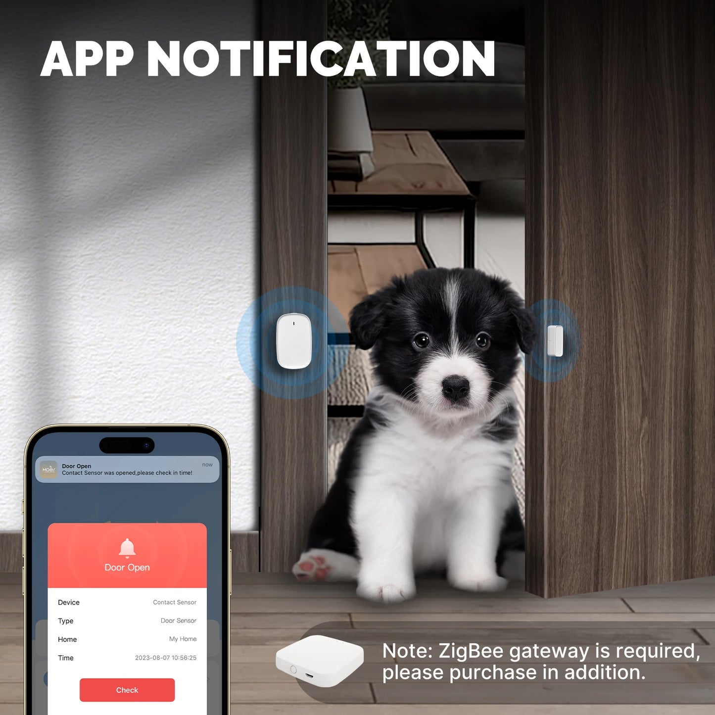 MOES Tuya ZigBee Smart Window & Door Sensor – Security Alarm System, Smart Life App Remote Control