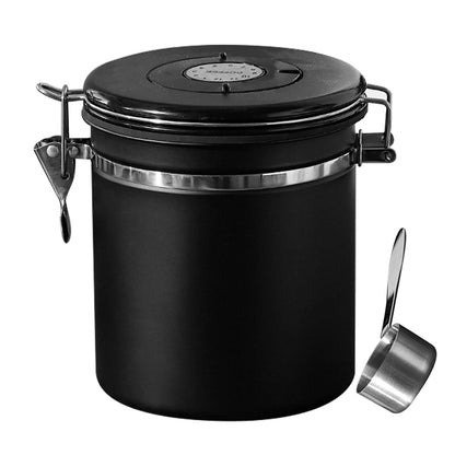 Coffee Bean Vacuum Sealed Jug — Stainless Steel Airtight Food & Grain Storage Container for Kitchen, Portable Canister