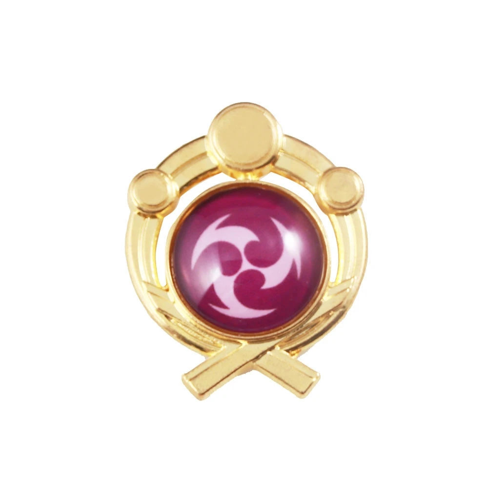 Genshin Impact Metal Brooch Pins - Primogem Xiao Vision Element Badge Cosplay Collectible Jewelry