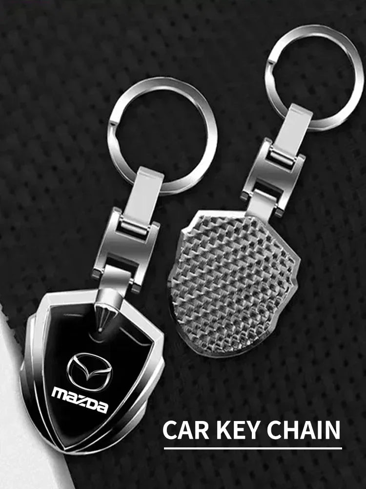 3D Metal Car Logo Keychain – Key Ring for Mazda 2 3 4 5 6 7 8 CX-3 5 8 9 MX-5 RX-8 BT-50 Atenza R360