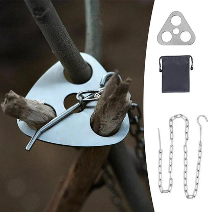 Portable Camping Hanging Tripod with Bag - Steel BBQ Rack for Picnics, Bonfires, and Outdoor Parties - Multifunctional Fire Tool for Cooking and Hanging