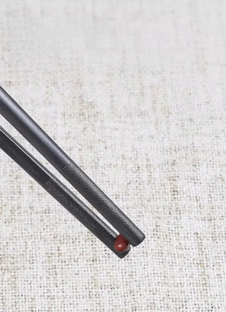 Reusable Black Alloy Chinese Chopsticks – Food Grade, Safe Bamboo, High-Temperature Sterilizable Sushi Sticks