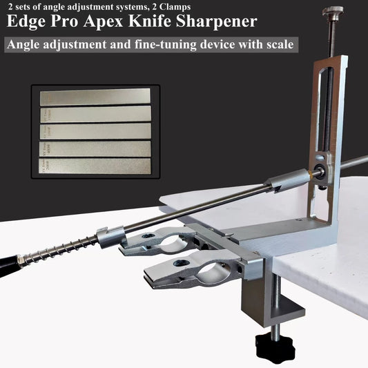 S09 Professional Fixed Angle Knife Sharpener – Apex Knife Sharpening System with Diamond Stones Set for Kitchen Tools