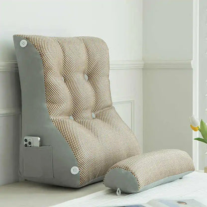 Soft Lumbar Bedside Cushion – Wedge Pillow for Back Support, TV Lounger & Reading, Decorative Bed Pillow